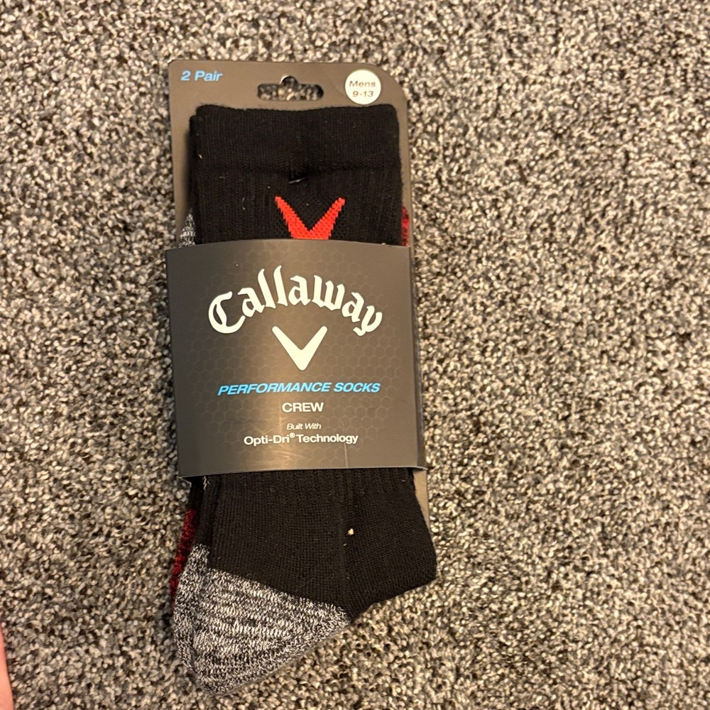 Callaway Men's Black and Red Crew Socks